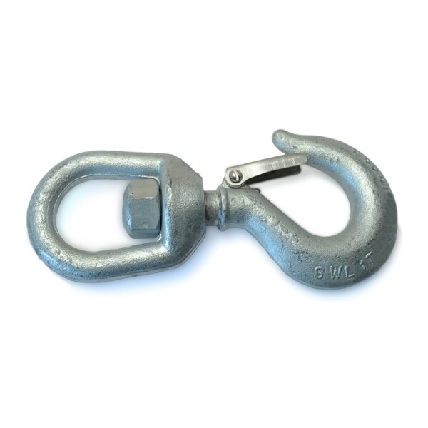 Midwest Fastener 1 Ton Zinc Plated Steel Safety Swivel Hooks 54660 - main